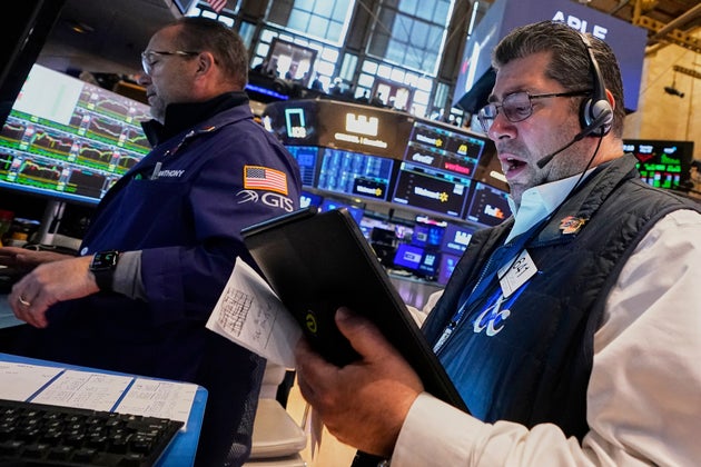 Εικόνα από το Χρηματιστήριο της Νέας Υόρκης (AP Photo/Richard Drew)