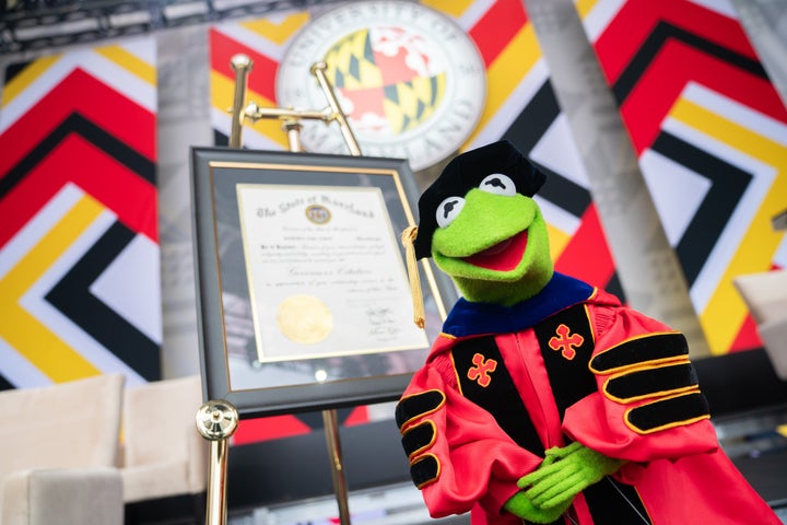Kermit the frog gave University of Maryland graduates advice about "taking the leap."