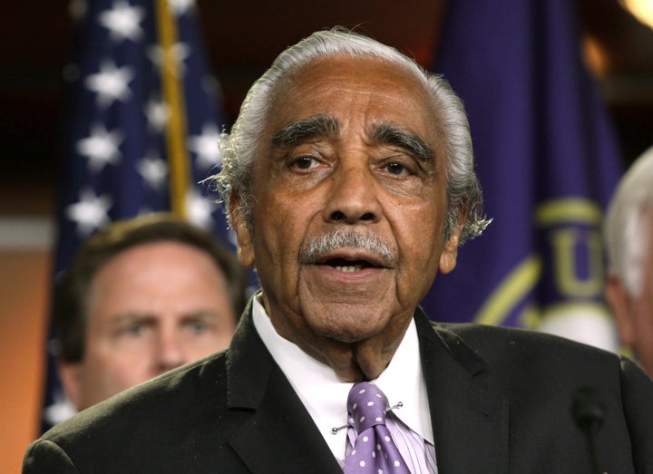 FILE - In this June 16, 2016 file photo, Rep. Charles Rangel, D-N.Y., speaks at a news conference on Capitol Hill in Washington. (AP Photo/Lauren Victoria Burke, File)