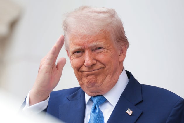US President Donald Trump speaks during the Memorial Day wreath-laying ceremony at the Memorial Amphitheater in Arlington National Cemetery on May 26, 2025 in Arlington, Virginia.