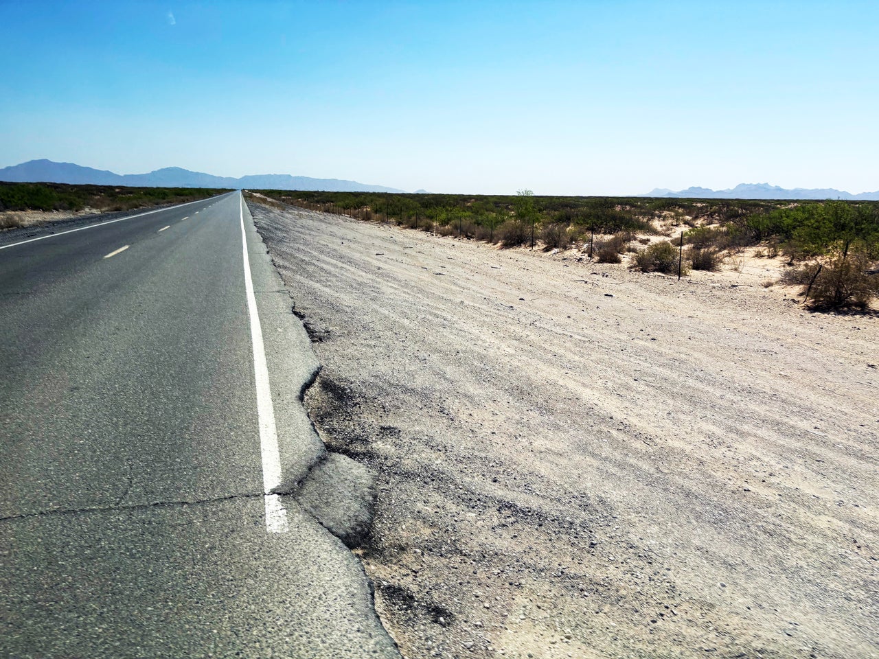 A section of highway near the border.