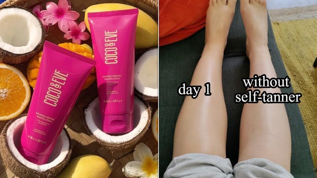 Coco & Eve's gradual tanner results on day one