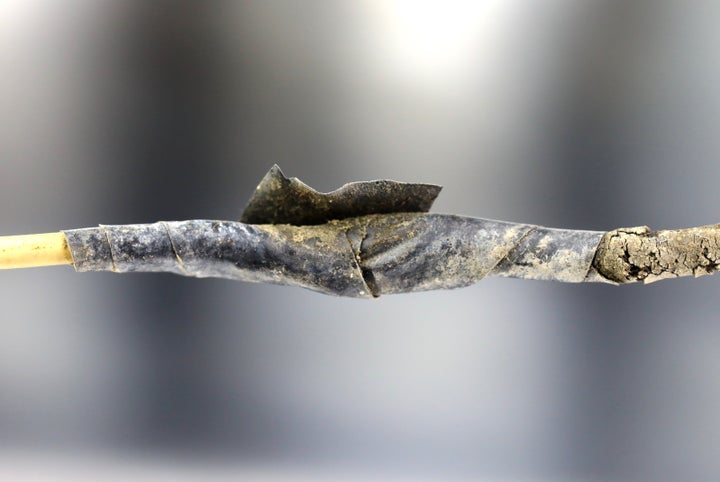 Humidity can cause corrosion, seen here on a frayed cord.