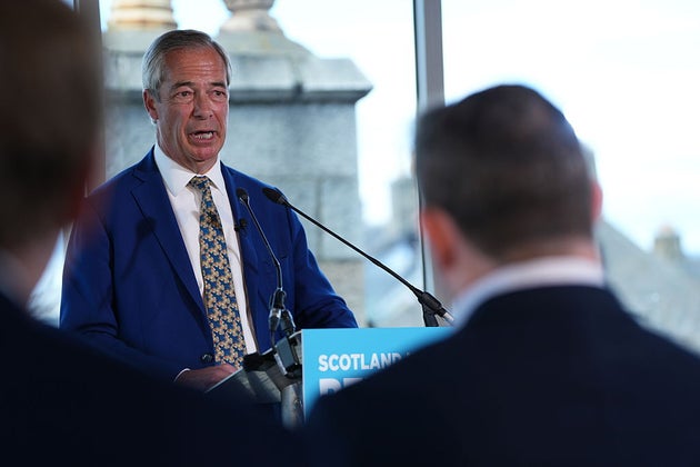 Nigel Farage was in Aberdeen yesterday before heading to campaign in Hamilton.