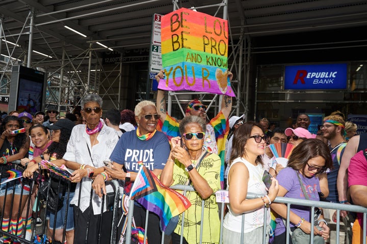 Attendees at the NYC Pride March in New York City last year. Target has donated to this year's festivities but has kept it on the down-low.
