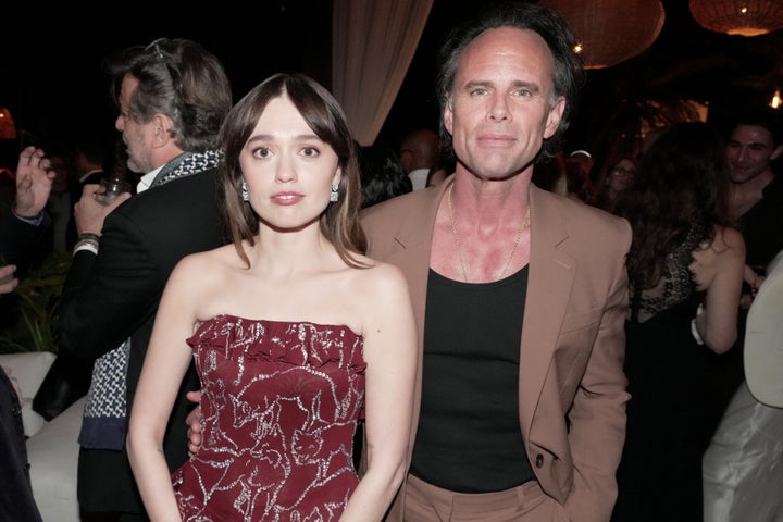 Actors Aimee Lou Wood and Walton Goggins at the afterparty for the world premiere of "The White Lotus" Season 3 in February.