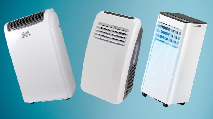 Portable air conditioning units by Black + Decker, SereneLife and Euhomy.