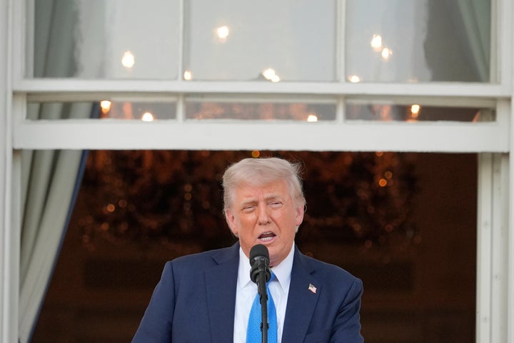 President Donald Trump speaks during a summer soiree on the South Lawn of the White House, Wednesday, June 4, 2025, in Washington. (AP Photo/Alex Brandon)