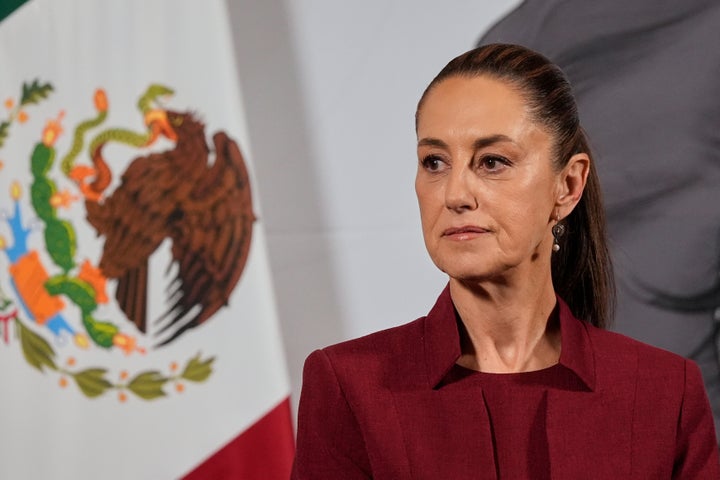 Mexican President Claudia Sheinbaum attends her greeting property convention astatine nan National Palace successful Mexico City, April 2, 2025. (AP Photo/Marco Ugarte, File)