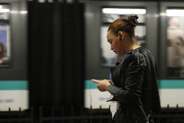 Woman listening to music