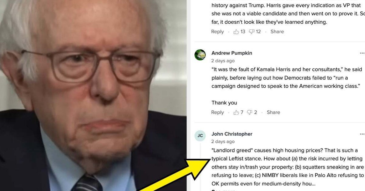Bernie Sanders Revealed Why He Thinks Democrats Lost The Presidential Election, And HuffPost Readers Have THOUGHTS