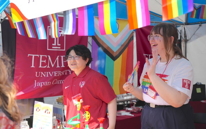 テンプル大学のブース。都内の各大学も多くのブースを出展した。