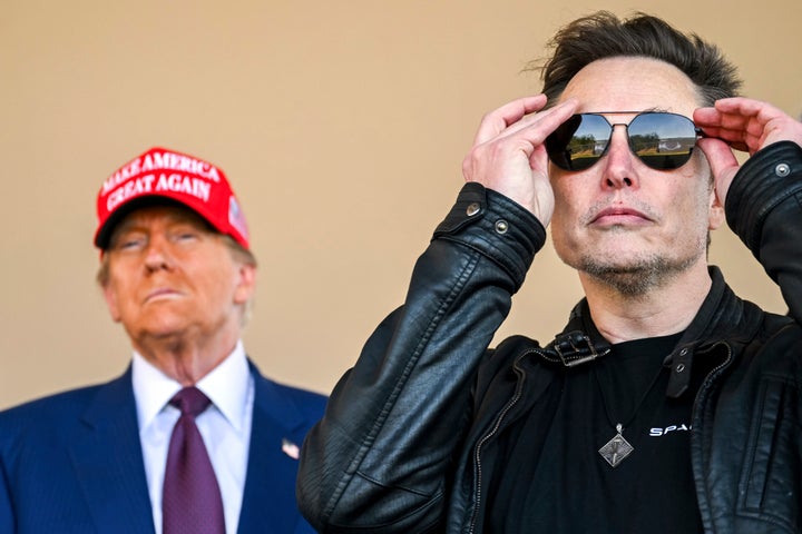 Trump and Musk, seen here shortly after the election last year, are now publicly feuding.