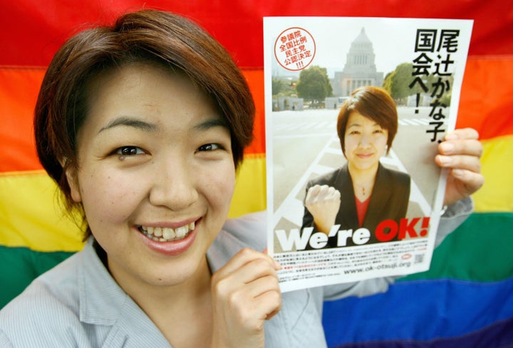 参議院選挙全国比例区に立候補した尾辻かな子さん（2007年5月30日撮影）