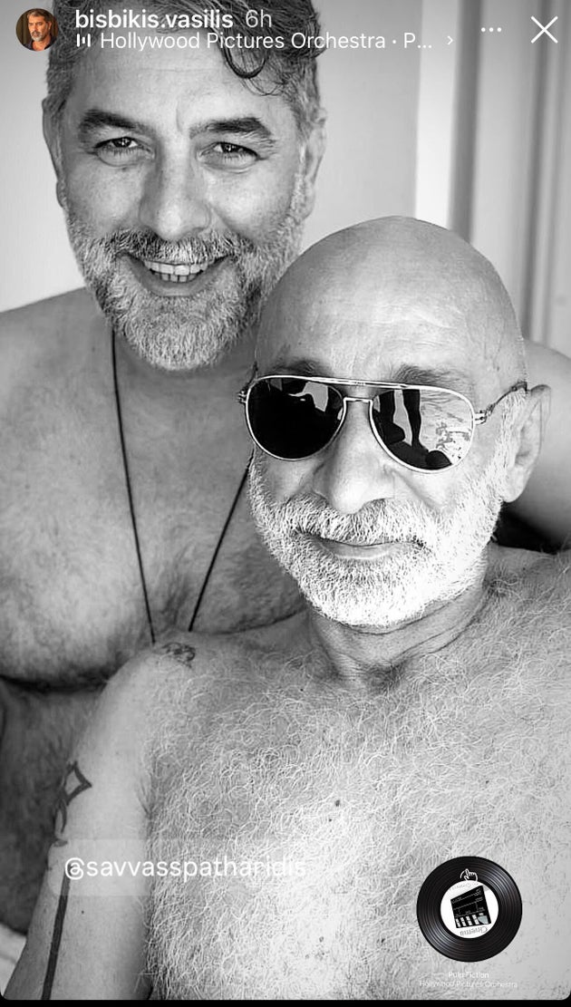 Ο Βασίλης Μπισμπίκης με τον Σάββα Σπαθαρίδη.