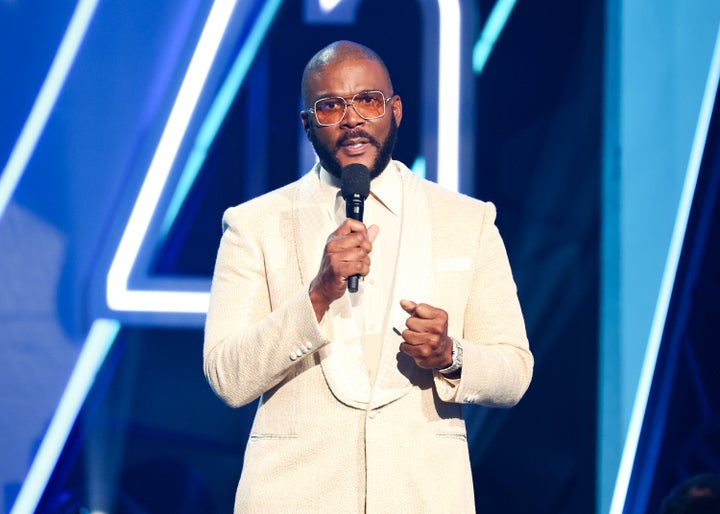 Tyler Perry criticized the Trump administration's erasure of Black history in an impassioned speech on the BET Awards stage on June 9.