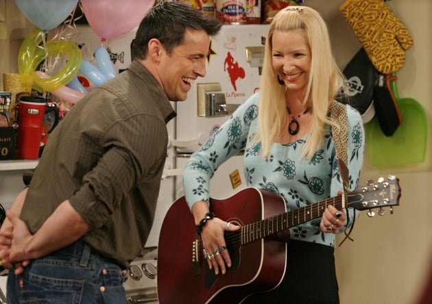 Matt LeBlanc and Lisa Kudrow on the set of Friends in 2003
