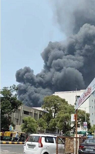 Air India Crash: Hospital Has Obtained 186 Our bodies And A Lone Survivor, Physician Says 2 Smoke rises after a plane crash shortly after takeoff from Sardar Vallabhbhai Patel International Airport in India's western state of Gujarat on June 12, 2025.