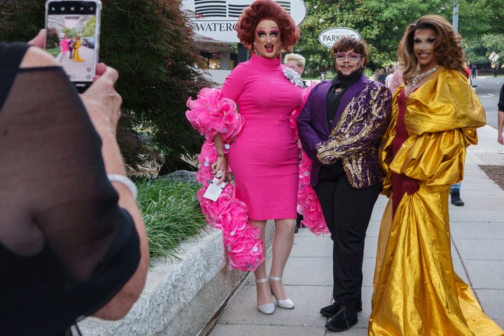 Drag artists attended a production of 