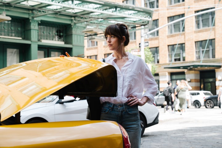 Dakota Johnson as Lucy in a scene from "Materialists."