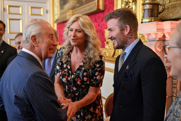 King Charles shares a laugh with Penny Lancaster and David Beckham at an event for his charity foundation