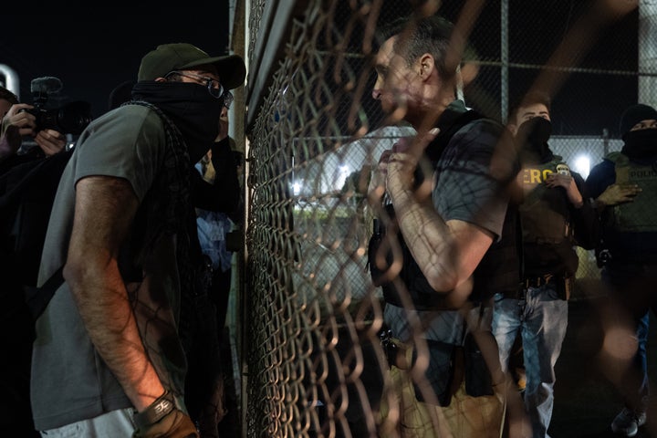 Protesters blocked vehicles from entering or leaving the Delaney Hall ICE facility following the escape of four migrants in Newark, New Jersey.