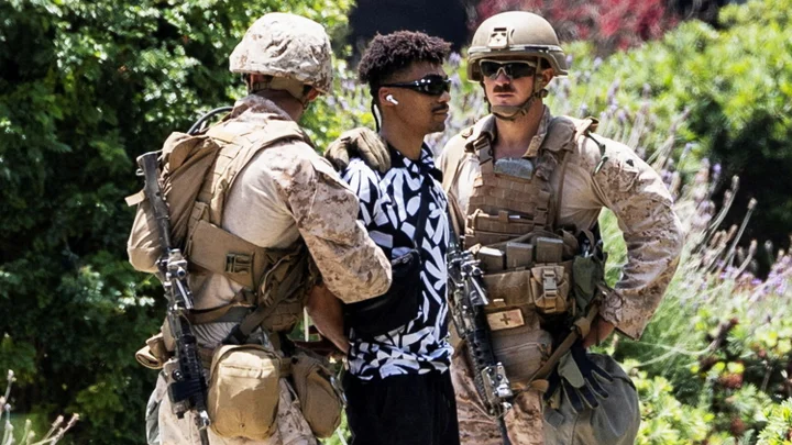 Marines detain civilian in LA