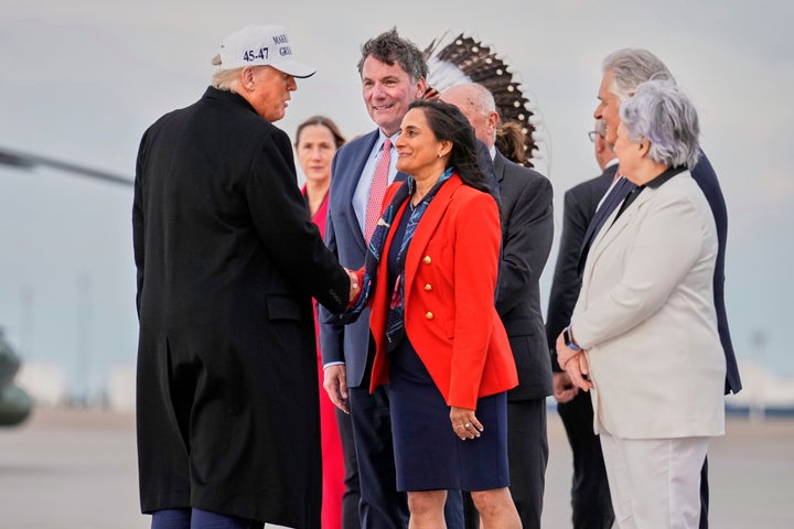 G7 Summit Opens In Canada With A Focus On Commerce, Wars — And Not Riling Trump 1 President Donald Trump arrives on Air Force One at Calgary International Airport, on June 15, 2025, in Calgary, Canada, ahead of the G7 Summit.