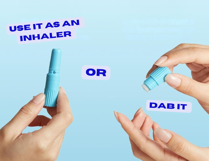 The Allclair herbal inhaler can be used two ways. 