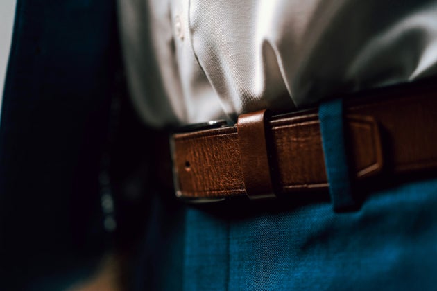 Man wearing a belt
