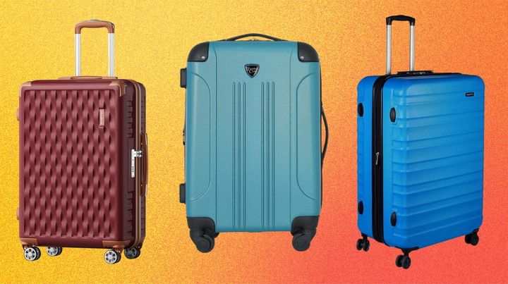 Suitcases by Melalenia, Travelers Club and Amazon Basics.