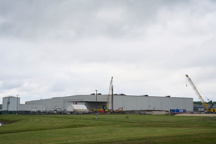 The xAI data center is seen May 7, 2025, in Memphis, Tenn. (AP Photo/George Walker IV)