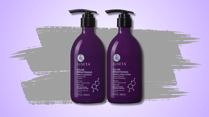 The Luseta brightening purple shampoo and conditioner set is beloved by reviewers with gray hair. Get it for 21% off while the discount is still live!