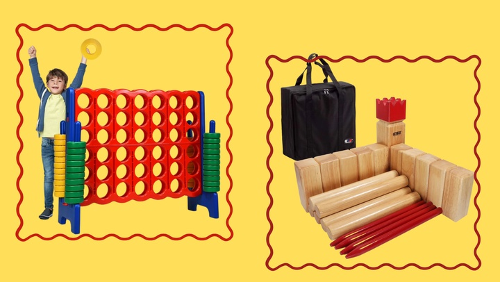 Outdoor games like an oversized four-to-score or kubb will keep your family entertained all summer long.