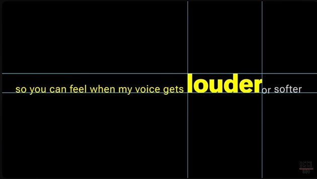 Caption with Intentionでフォントの大きさや太さが変わる様子