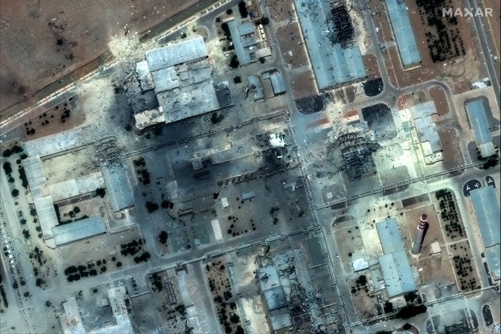 A Maxar satellite image reveals multiple buildings damaged or destroyed at Iran's Isfahan nuclear site after being bombed by the United States, on June 22, 2025.