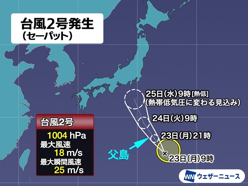 台風2号が発生。今後の進路は？伊豆諸島に北上する予想 | ハフポスト NEWS