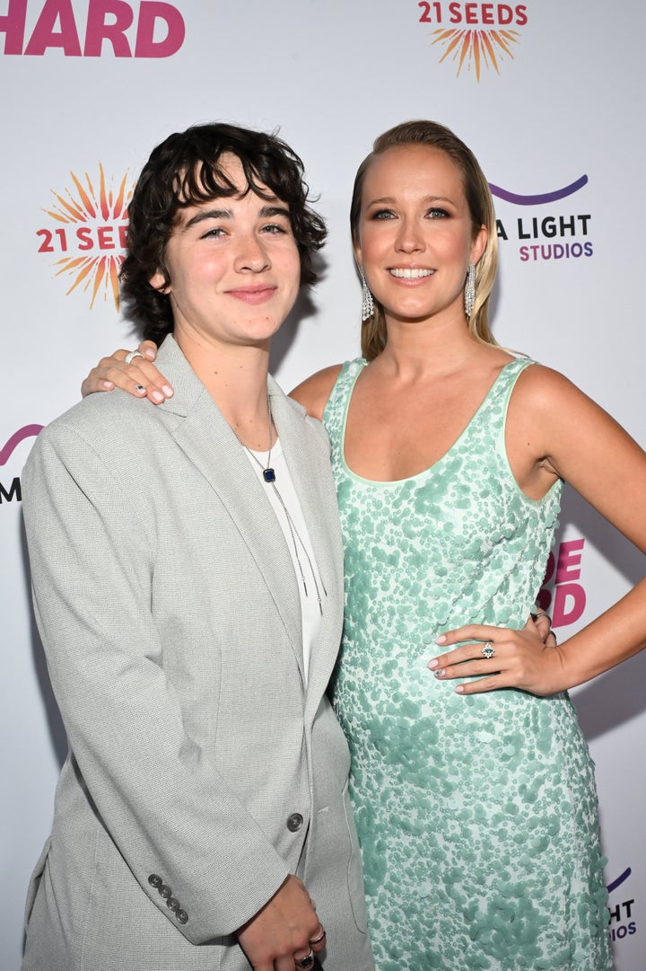 Jade Whipkey and Anna Camp at the premiere of Bride Hard.