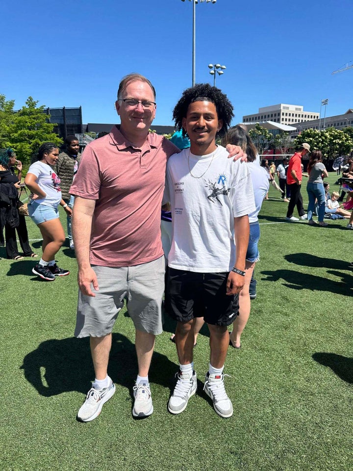 Ohio soccer coach Bryan Williams is seen with 19-year-old soccer player Emerson Colindres a few days before the teen was detained and then deported to Honduras.