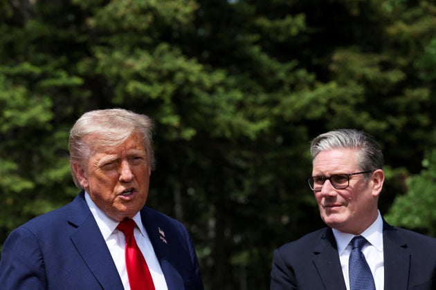Keir Starmer and Donald Trump at the G7 summit in Kananaskis, Alberta, last week.