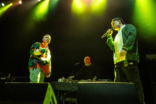 Kneecap on stage in Boston last year
