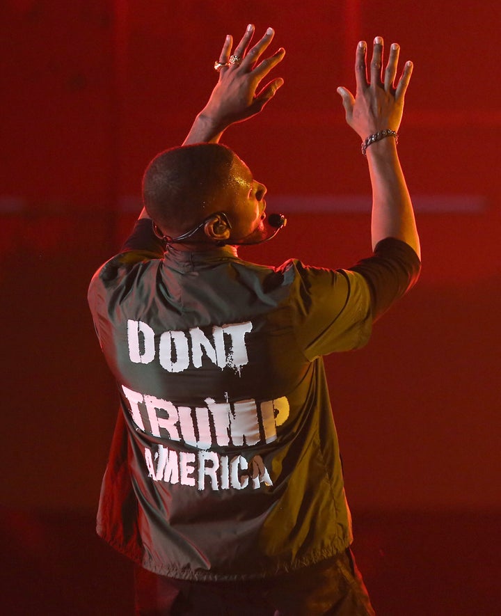 Usher wore a shirt that read "Don't Trump America" for his performance at the 2016 BET Awards.