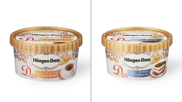 ドルチェシリーズの第一弾となった「クレームブリュレ」（左）と「ティラミス」