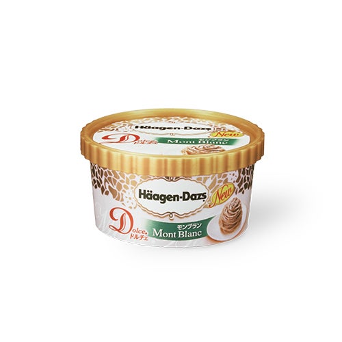 マロンペーストをのせた、ドルチェシリーズの「モンブラン」。