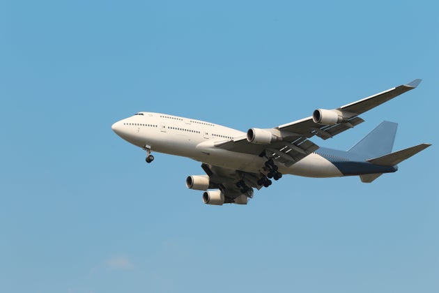 Airplane with beautiful sky on background