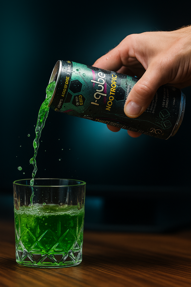 Πράσινο σαν potion από fantasy game - μόνο που αντί για +10 στη δύναμη, παίρνεις +focus στην πραγματική ζωή. Μπορείς να παραγγείλεις το i-qube από εδώ (Η photo είναι ai generated)
