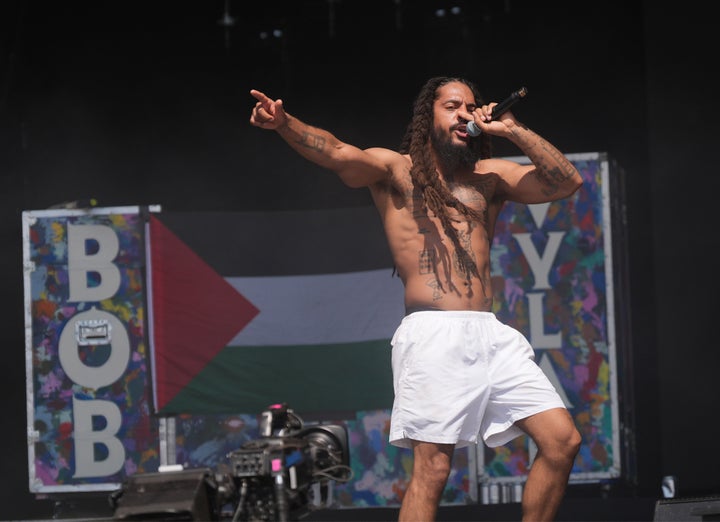 Bob Vylan led chants of "death, death to the IDF" and "free Palestine" during Britain's Glastonbury Festival on Saturday June 28, 2025.