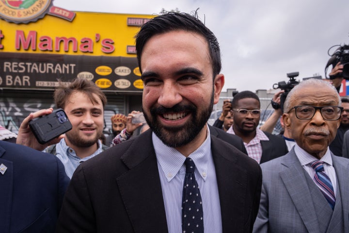 Zohran Mamdani leaves a Harlem campaign event on Saturday. He brushed off President Donald Trump labeling him a communist during a Sunday appearance on "Meet the Press."