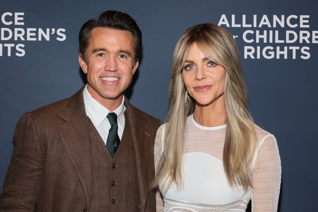 Rob McElhenney and Kaitlin Olson attend a gala for the Alliance For Children's Rights in April.