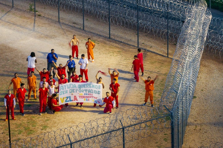 One Supreme Court case on Trump's use of the Alien Enemies Act came out of Bluebonnet Detention Center in Texas where detainees declared on a banner that they were not terrorists.